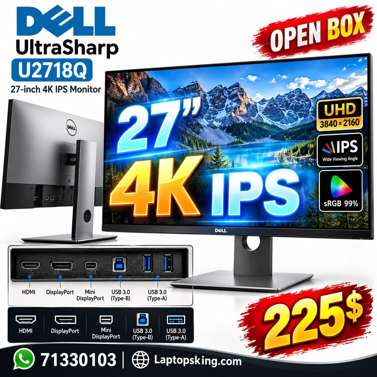 Dell UltraSharp U2718Q 27 4K UHD IPS Monitor (Open Box)