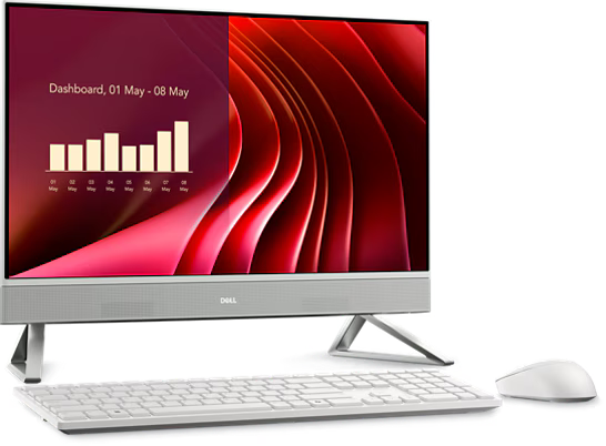 Dell AIO 24 DEC24250-7482WHT-PUS Core 7-150U 16GB RAM 512GB SSD Touch All-in-One Desktop 23.8" (New)