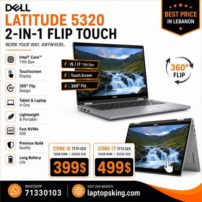 Dell Latitude 5320 2-in-1 Core i5 11th Gen 16GB RAM 256GB SSD Touch Laptop