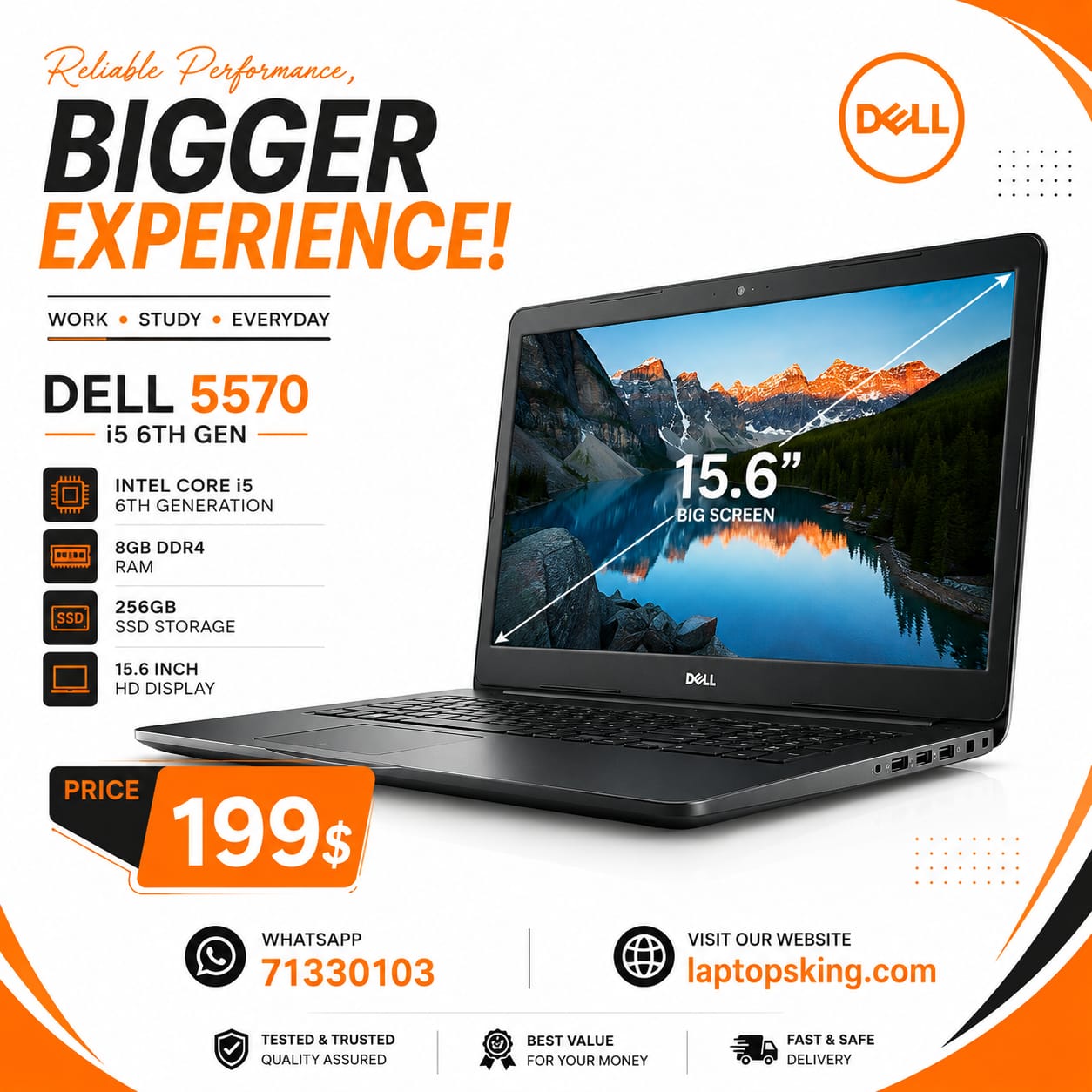Dell Latitude 5570 Core i5 6th Gen 8GB RAM 256GB SSD Laptop 15.6"