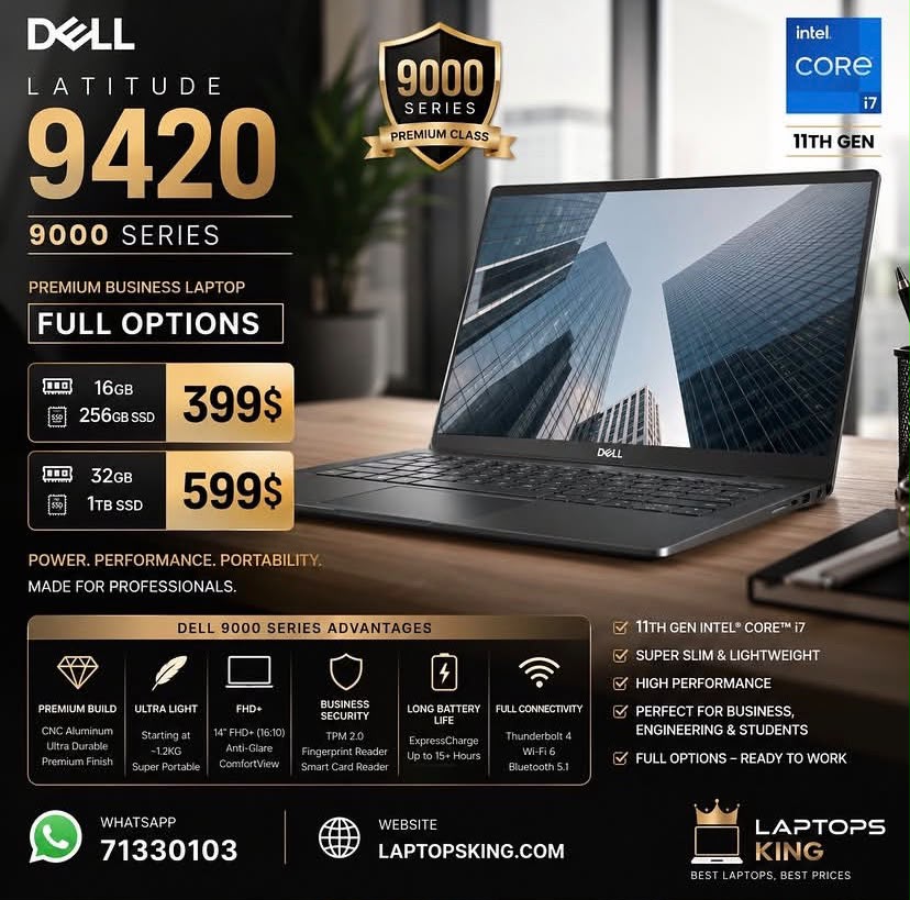 Dell Latitude 9420 14" FHD+ Touchscreen Business Laptop Intel Core i7 11th Gen (New OB)