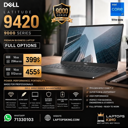 Dell Latitude 9420 2-in-1 Flip Business Laptop – 14” FHD+ Touchscreen, Intel Core i7 11th Gen (New OB)
