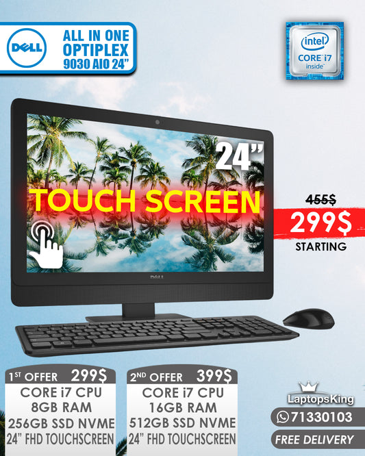 DELL OPTIPLEX 9030 AIO CORE i7 24” FHD TOUCHSCREEN DESKTOP COMPUTER (OPEN BOX)
