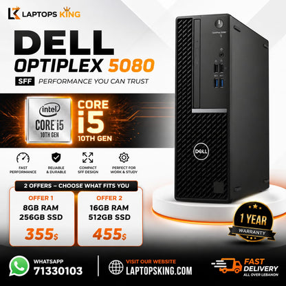 Dell OptiPlex 5080 Core i5 10th Gen 8GB/16GB RAM 256GB/512GB SSD Desktop (New OB)