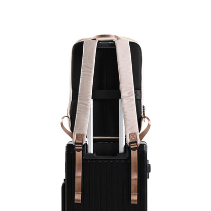 Eloria Como Backpack Beige Water Resistant Laptop Bag (New)