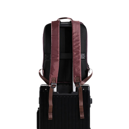 Eloria Como Backpack Burgundy Water Resistant Laptop Bag (New)