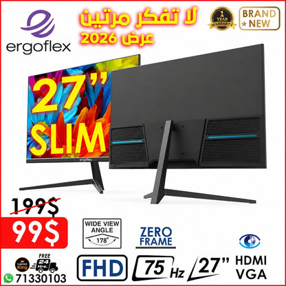 ERGOFLEX 27" Slim FHD Monitor 75Hz (New)