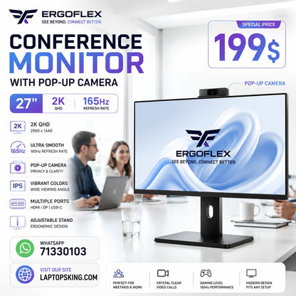ERGOFLEX QHD 2K 165Hz Conference Monitor with Pop-Up Camera 27"(New)