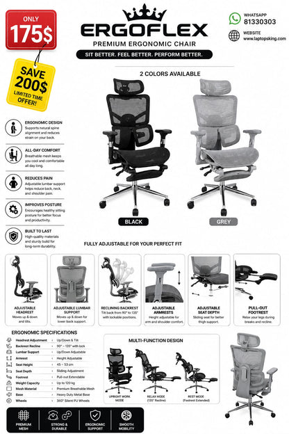 ERGOFLEX Ergonomic Office Chair (New)
