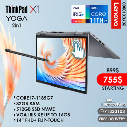 Lenovo Thinkpad X1 Yoga 2in1 20Y0X10800 Core i7-1185g7 Iris Xe 14" Flip-Touch Laptop (New OB)