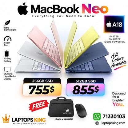 Apple MacBook Neo 13-inch A18 Pro 8GB 512GB SSD Indigo MHFG4LL/A (New)