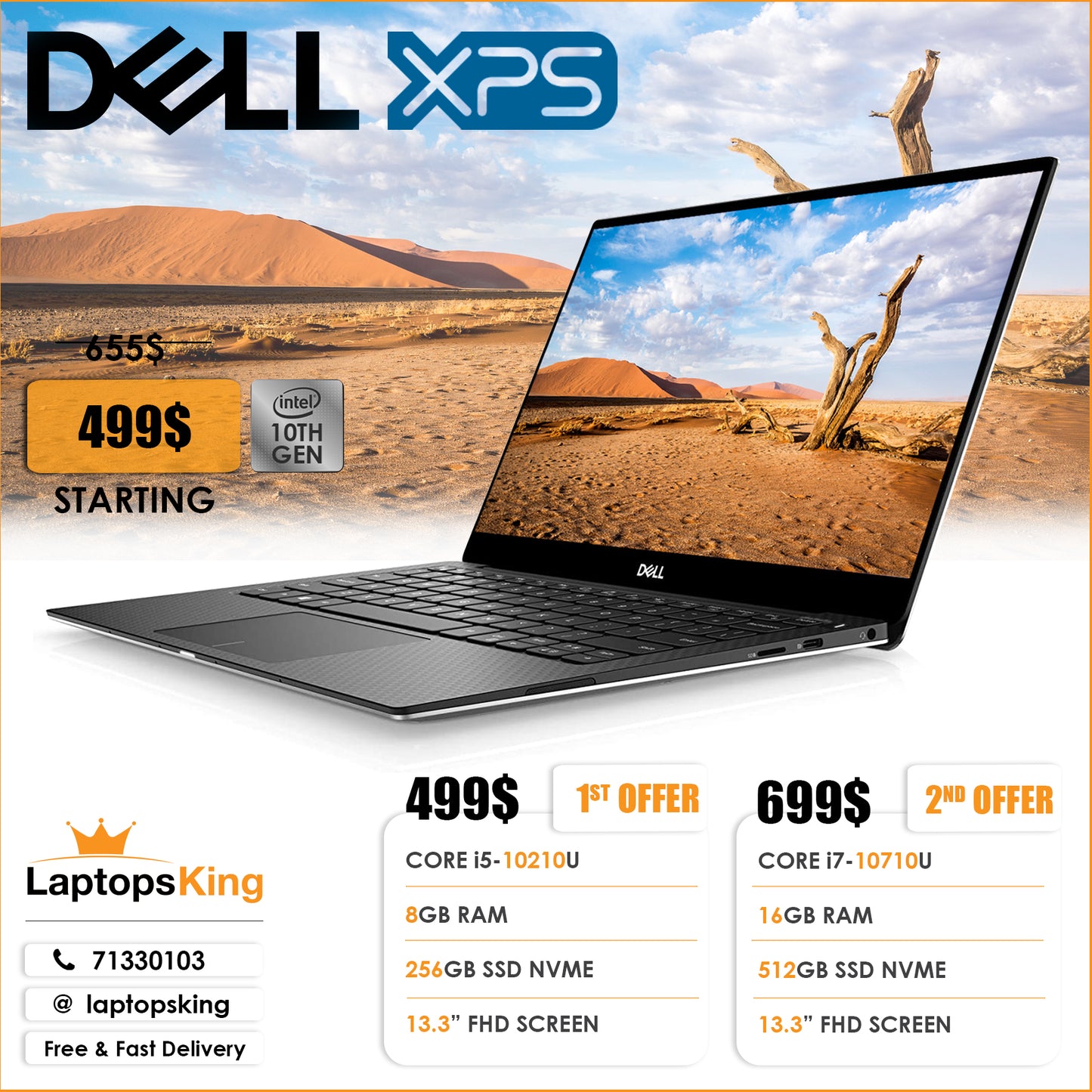 Dell XPS 13 7390 10th Gen Cpu 13.3" Screen Laptop Offers (New OB)