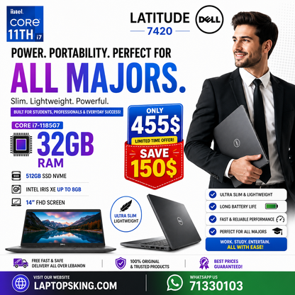 Dell Latitude 7420 Intel Core i7-1185G7 32GB RAM 512GB SSD 14" FHD Laptop (New OB)