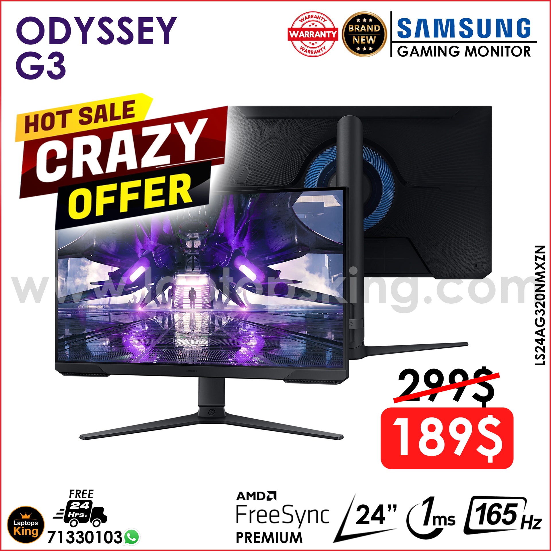 Monitor Gamer Samsung Odyssey G3 24 LED Full HD