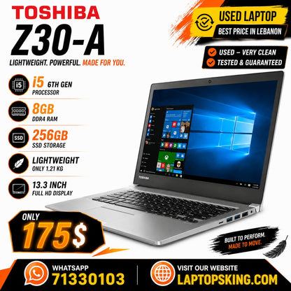 Toshiba Z40-A Core i5 6th Gen 8GB RAM 256GB SSD Business Laptop 13.3" (Used)
