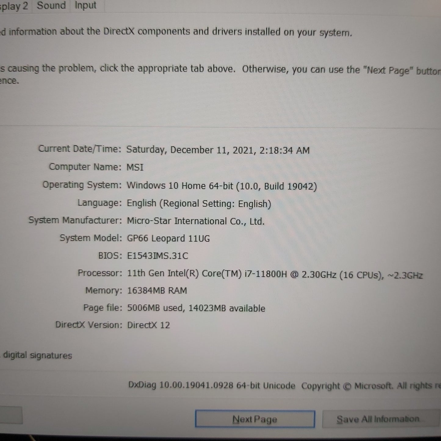 MSI Gp66 Leopard Gaming Laptop (Brand New Sealed)