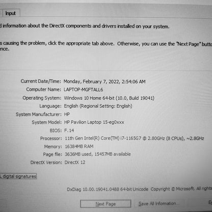 Hp Pavilion 15-EG0 Core i7-1165G7 Iris Xe Laptop (Brand New)