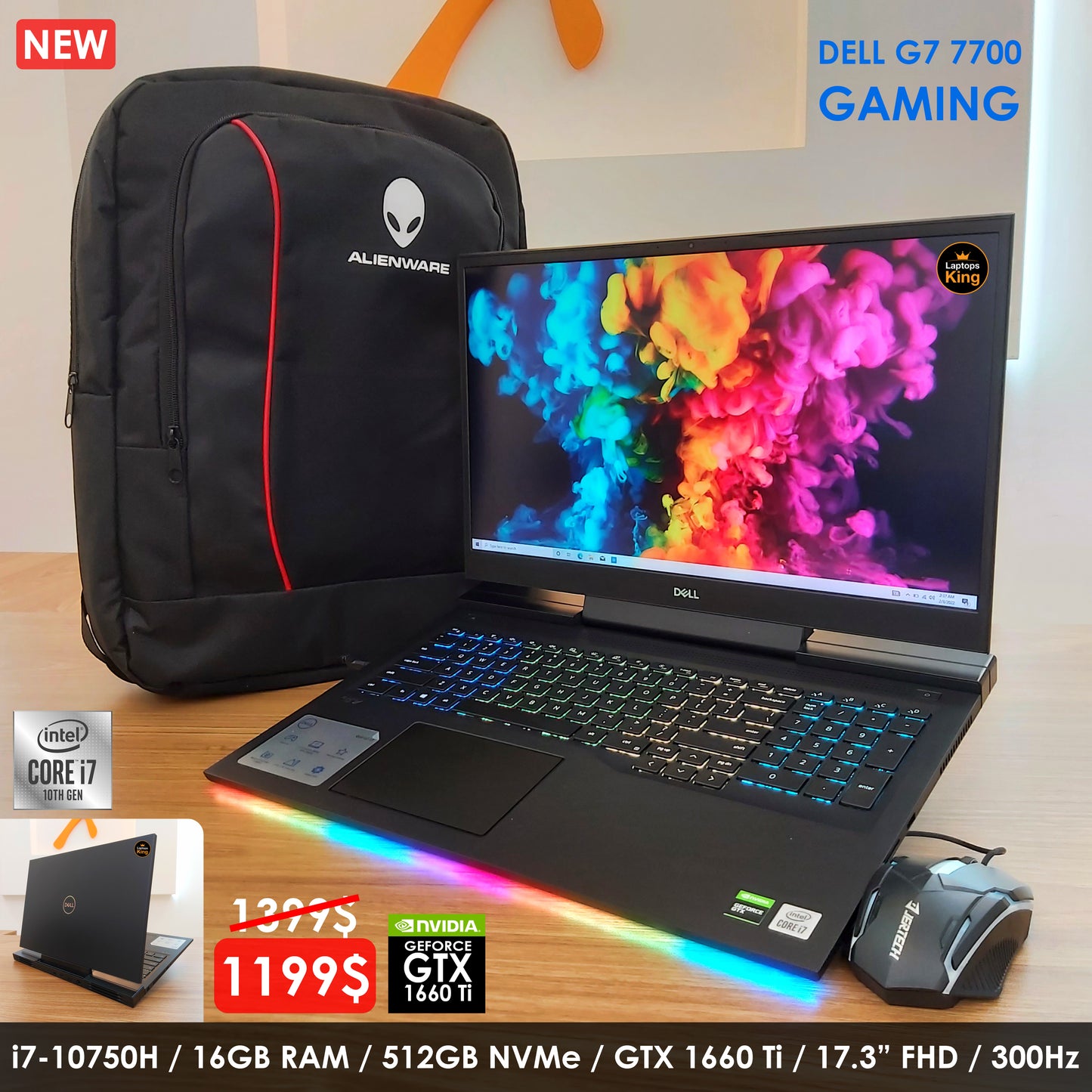 Dell G7 7700 GTX 1660 Ti 300hz i7-10750h 17.3" Gaming Laptop (Brand New)