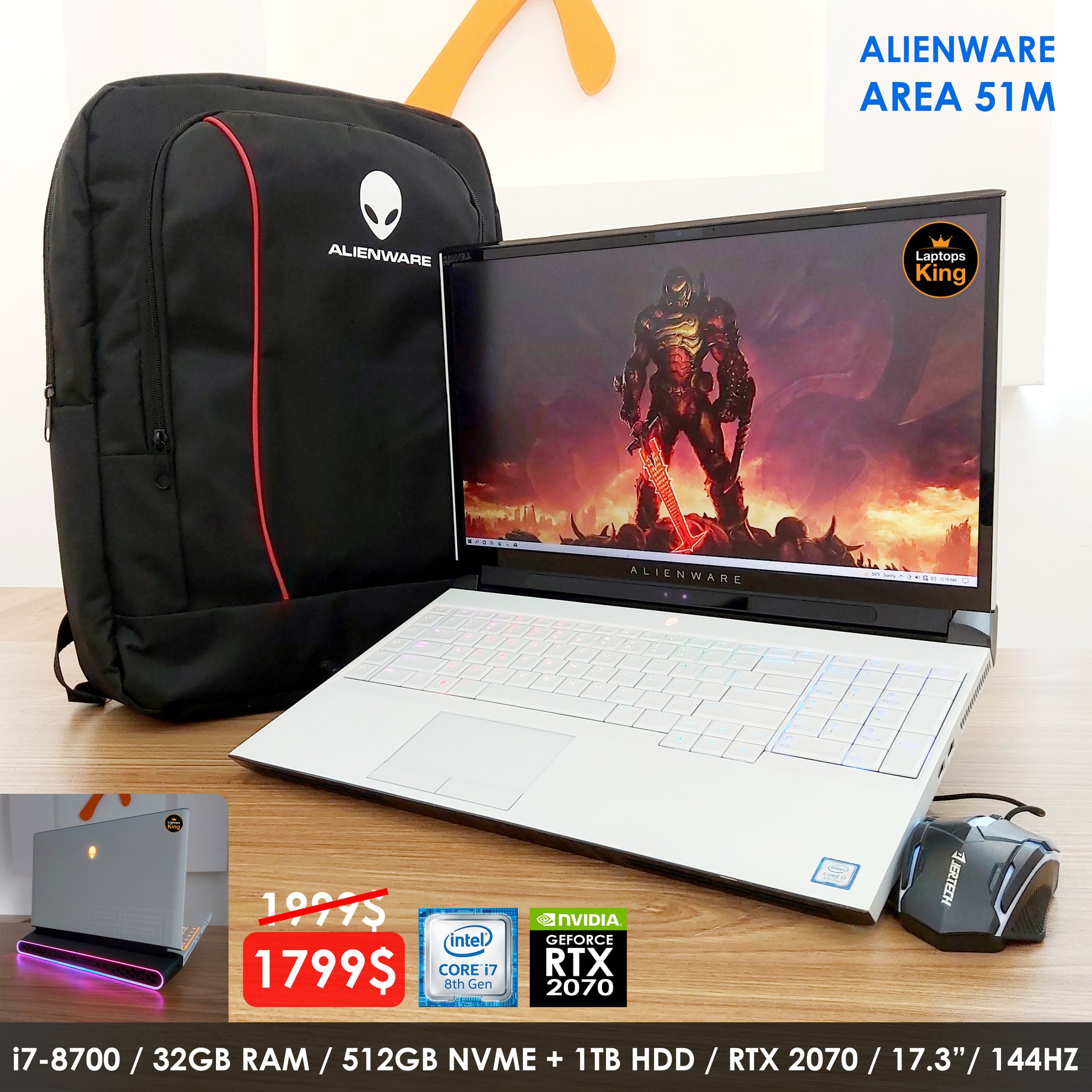 Alienware Area 51m i7-8700 RTX 2070 144Hz Gaming Laptop (New Open Box) Gaming laptop, Graphic Design laptop, best laptop for gaming, Best laptop for graphic design, computer for sale Lebanon, laptop for video editing in Lebanon, laptop for sale Lebanon, Best graphic design laptop,	Best video editing laptop, Best programming laptop, laptop for sale in Lebanon, laptops for sale in Lebanon, laptop for sale in Lebanon, buy computer Lebanon, buy laptop Lebanon.