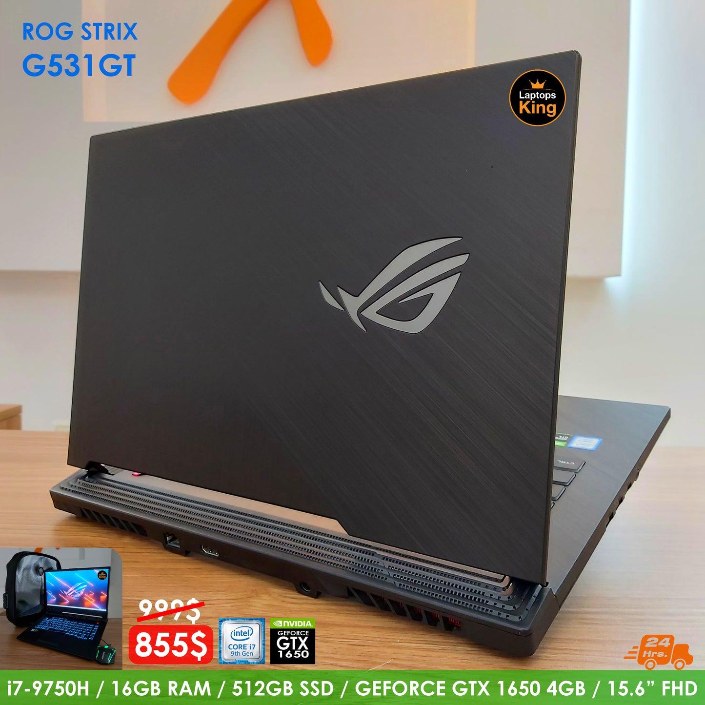 Asus Rog Strix G531GT i7-9750H GTX 1650 Gaming Laptop (Used Just Like New with Box)