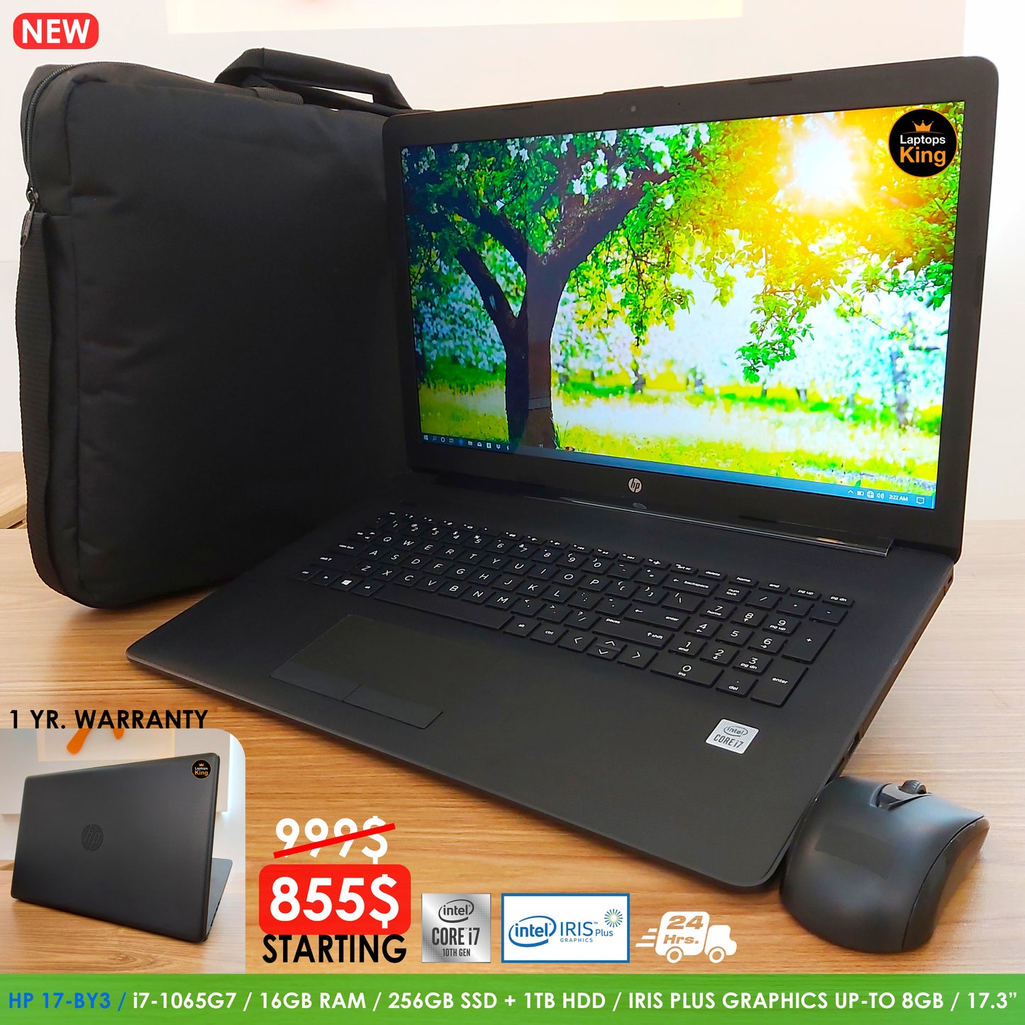 HP 17-BY3 Core i7-1065G7 Iris Plus Laptop (New)