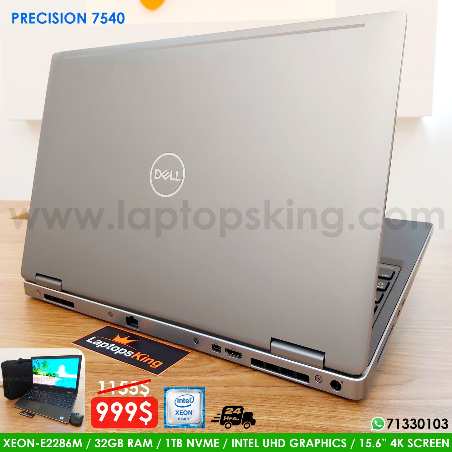 Dell Precision 7540 Xeon E-2286m 32gb Ram 1Tb Nvme Laptop (New Open Box)