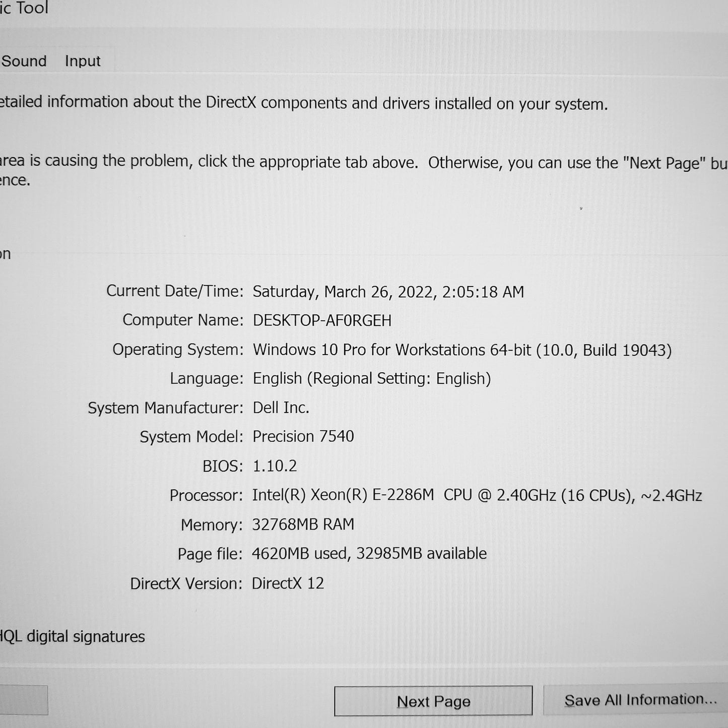 Dell Precision 7540 Xeon E-2286m 32gb Ram 1Tb Nvme Laptop (New Open Box)