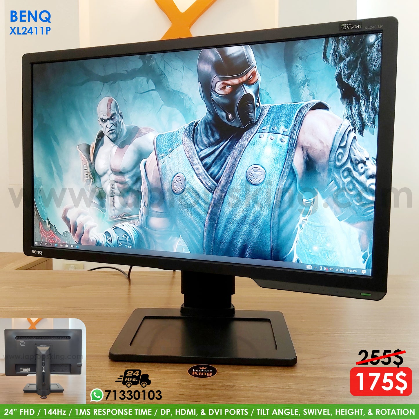 BenQ XL2411P 24" Fhd Gaming Monitor (Open Box)