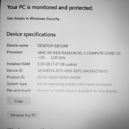 HP 15" Bw0 A9 Radeon R5 Laptop (Used Very Clean)