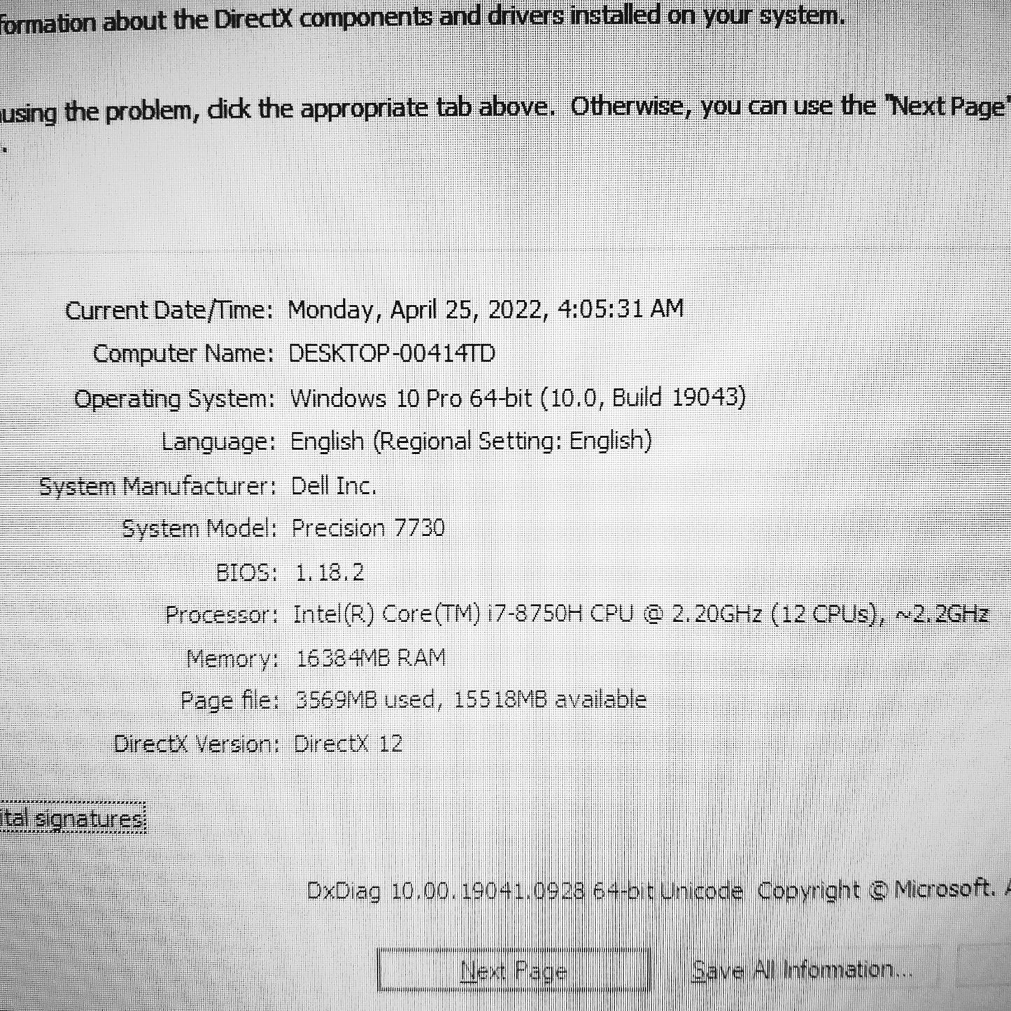 Dell Precision 7730 Core i7-8750H 16gb Ram 512gb Nvme Laptop (Open Box)