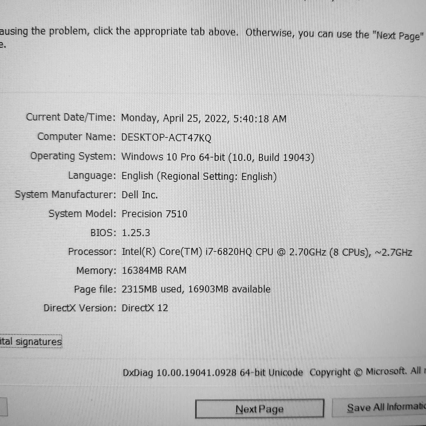 Dell Precision 7510 Core i7 VGA AMD FirePro 2gb 15.6" Laptop (Open Box)