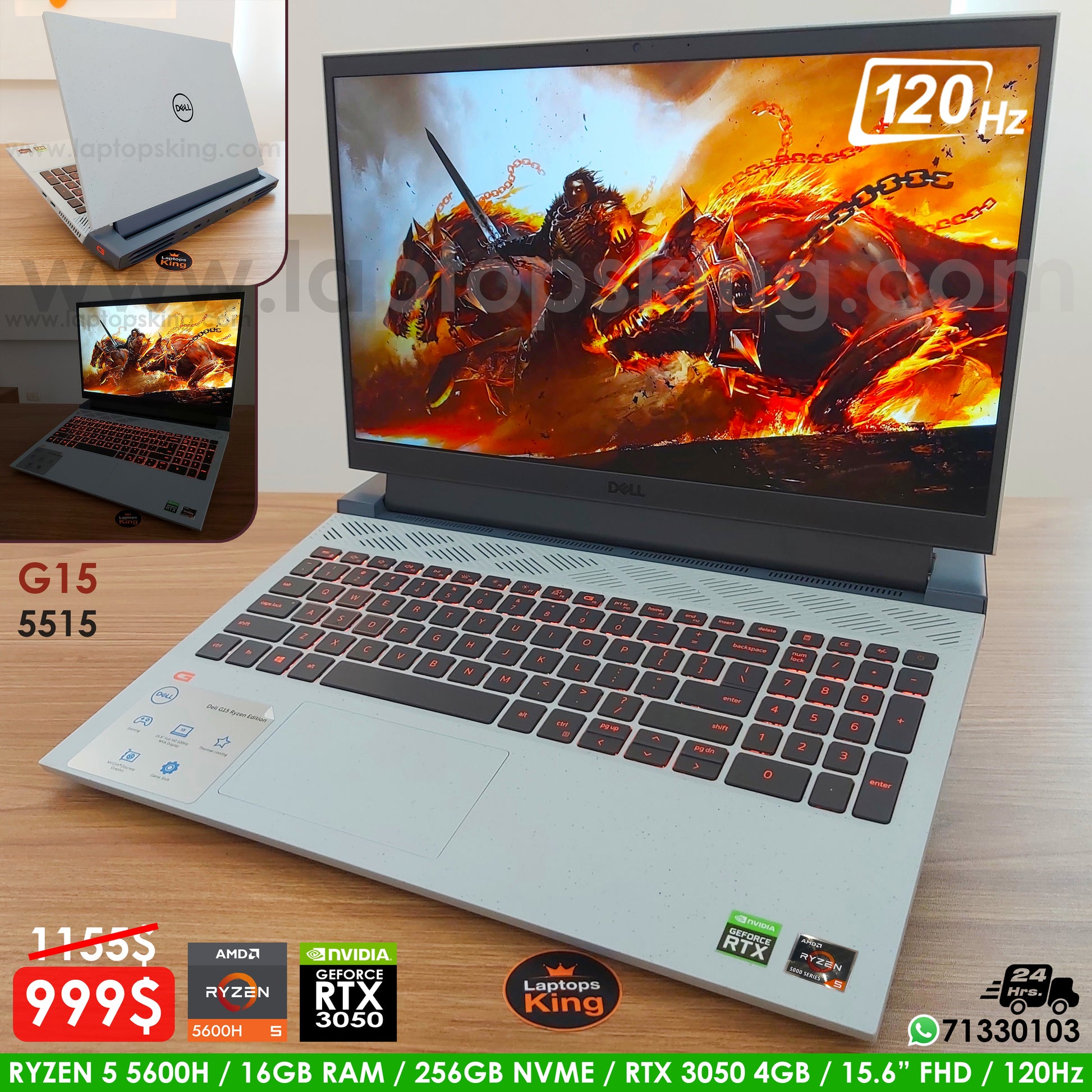 Dell G15 5515 Ryzen 5600h RTX 3050 120Hz Gaming Laptop (New Open