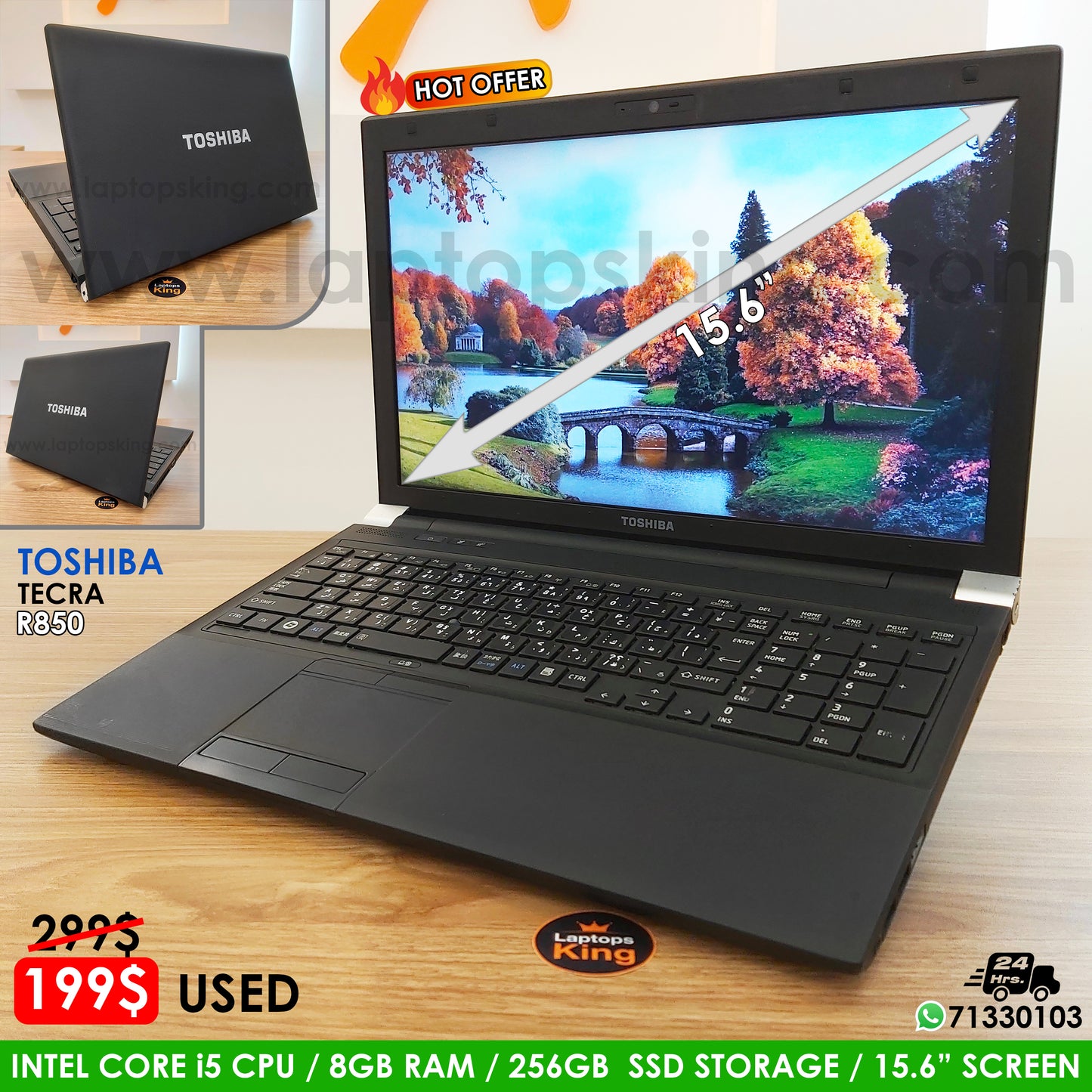Toshiba Tecra R850 Core i5 15.6" Laptop (Used Very Clean)