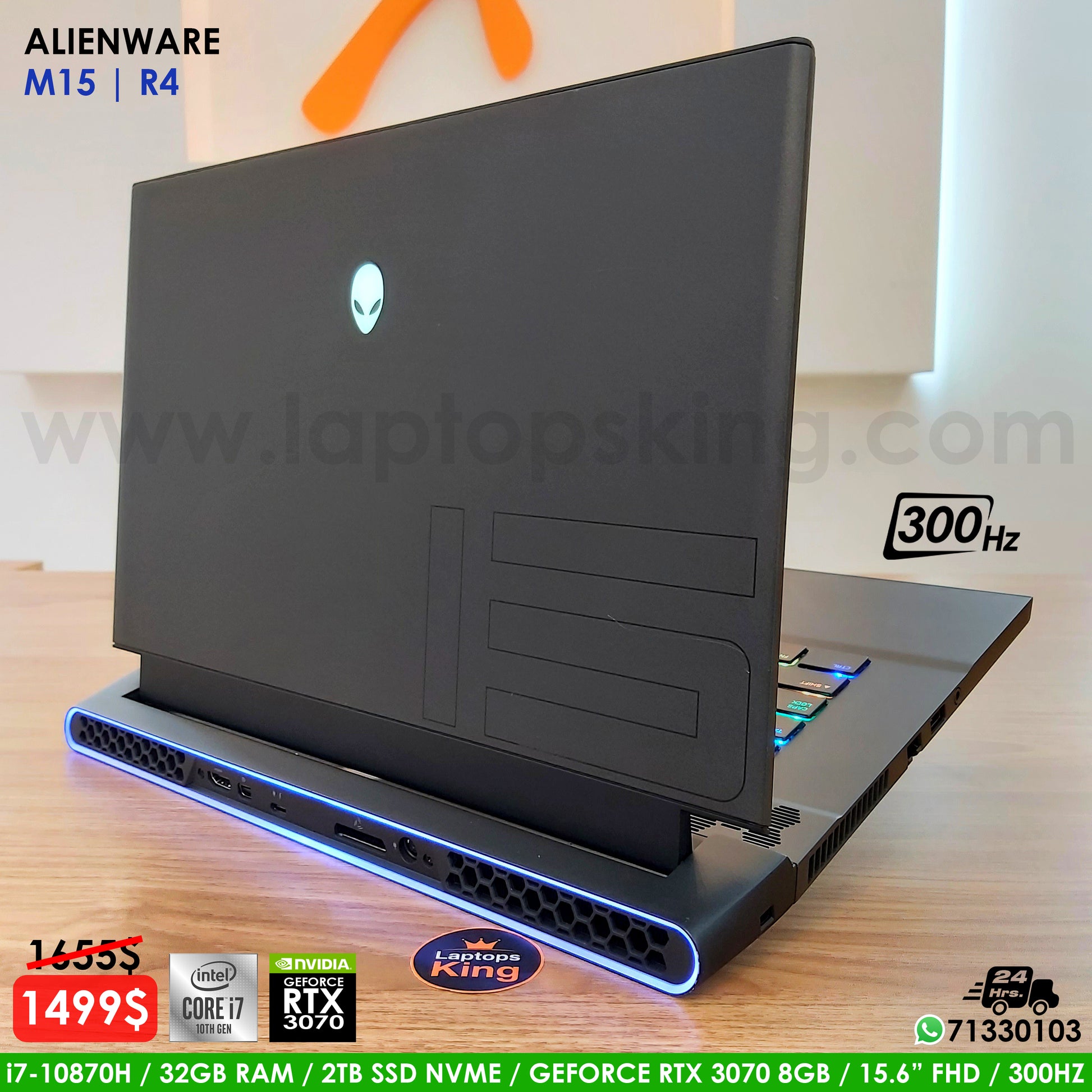 Alienware M15 R4 i7-10870h Rtx 3070 300hz Gaming Laptop (Open Box
