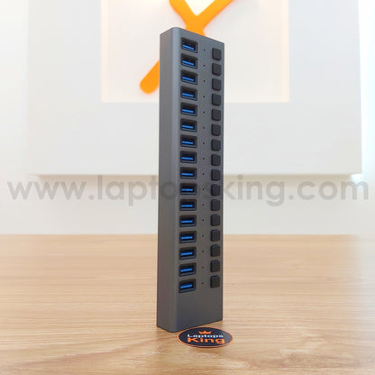 16-port usb hub, port hub, usb splitter, individual switches, data transfer main cable, USB 3.0, DC 12V, 1.2m adapter cord