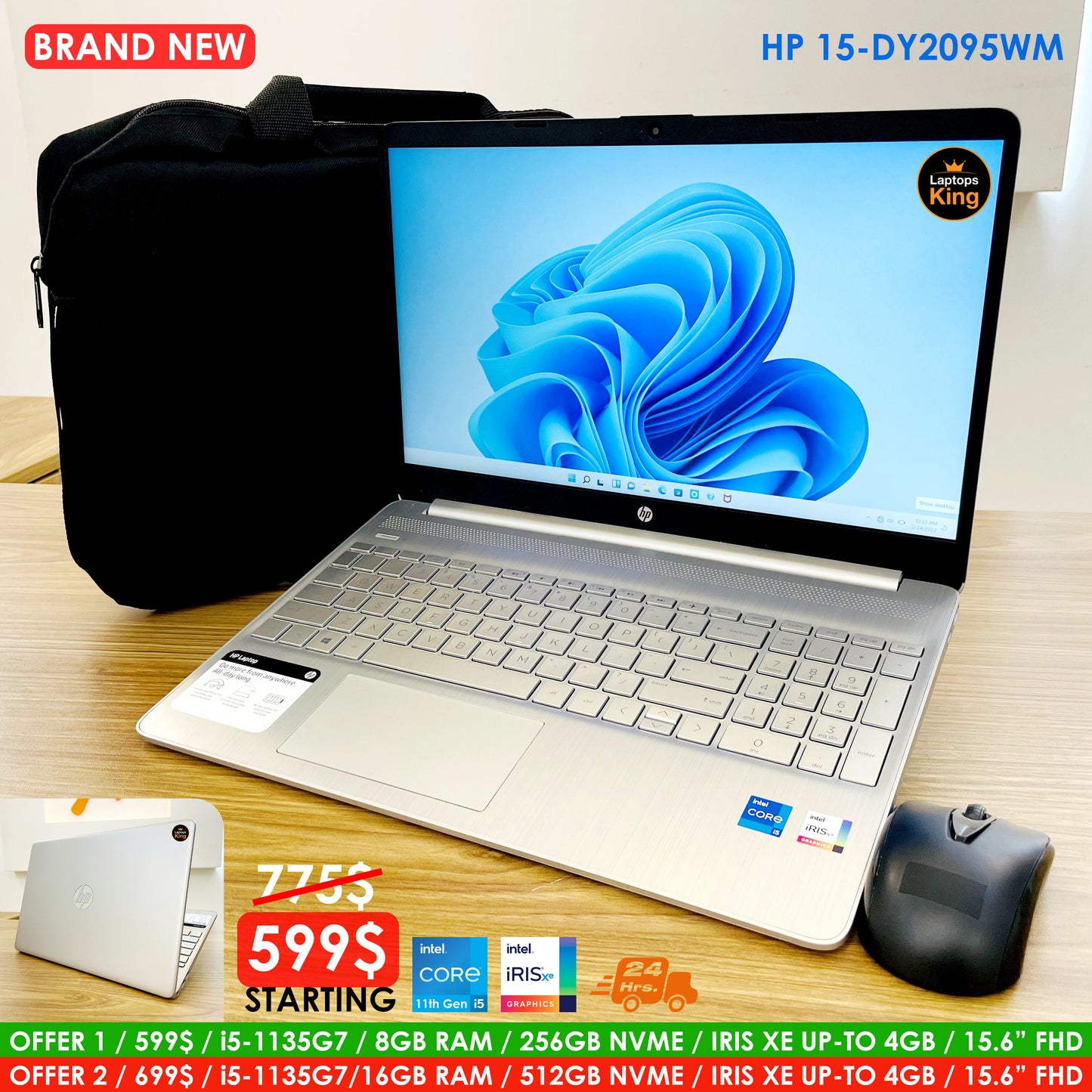 HP 15-DY2095WM i5-11th Iris Xe Laptop Offers (Brand New)