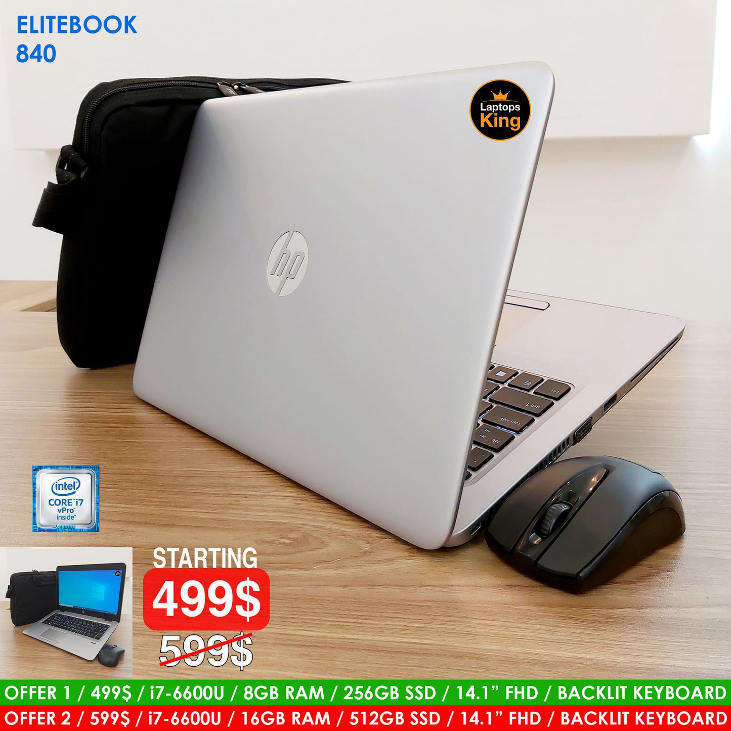 HP EliteBook 840 i7 Laptop (Open Box)