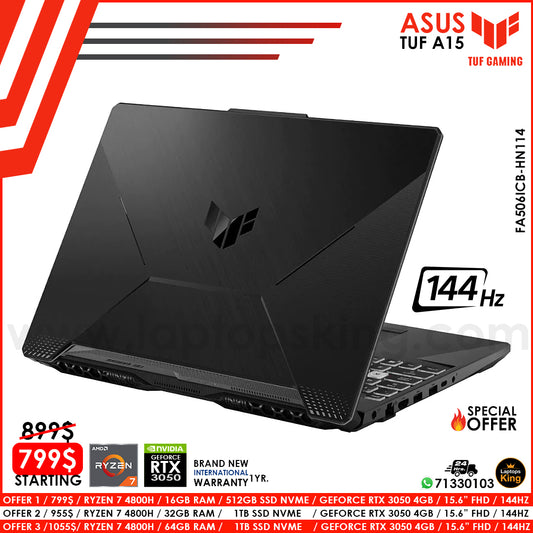 Asus Tuf A15 FA506ICB-HN114 Ryzen 7 4800h Rtx 3050 144Hz Gaming Laptops (Brand New) Gaming laptop, Graphic Design laptop, best laptop for gaming, best laptop for graphic design, computer for sale Lebanon, laptop for video editing in Lebanon, laptop for sale Lebanon, best graphic design laptop,	best video editing laptop, best programming laptop, laptop for sale in Lebanon, laptops for sale in Lebanon, laptop for sale in Lebanon, buy computer Lebanon, buy laptop Lebanon.