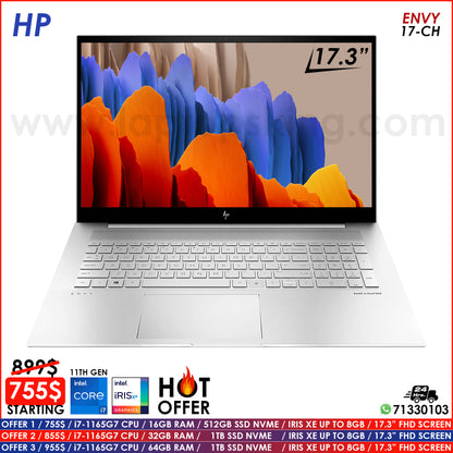 17 Inch Laptop Hp Envy Laptop HP Envy 17 Laptop, 13th Gen Intel I7