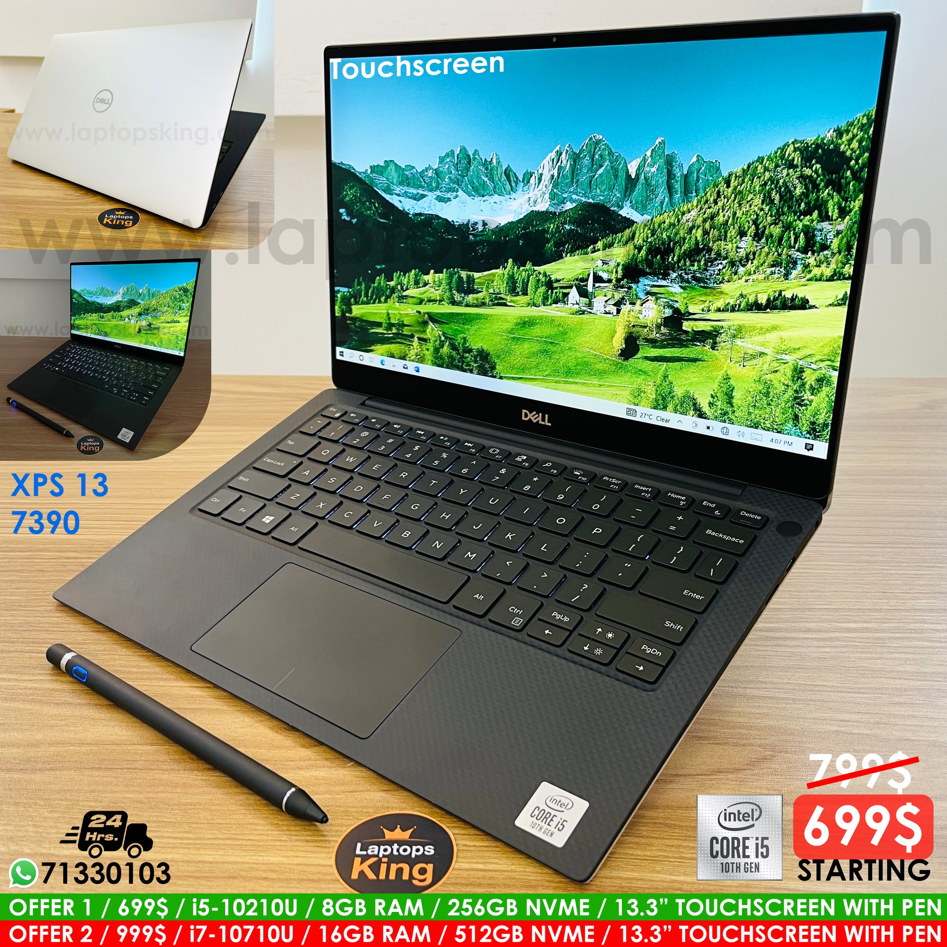 Dell XPS 13 7390 10th CPU With Pen Laptop Offers (New Open