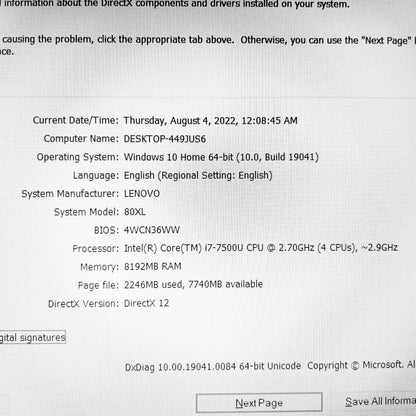 Lenovo IdeaPad 320 80XL i7-7500u 920MX 15.6" Laptop (Used Very Clean)