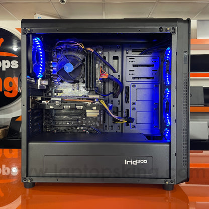 Genesis Irid 300 i5-4460 Gtx 1050 Ti | Blue | Gaming Desktop Computer (Used Very Clean)