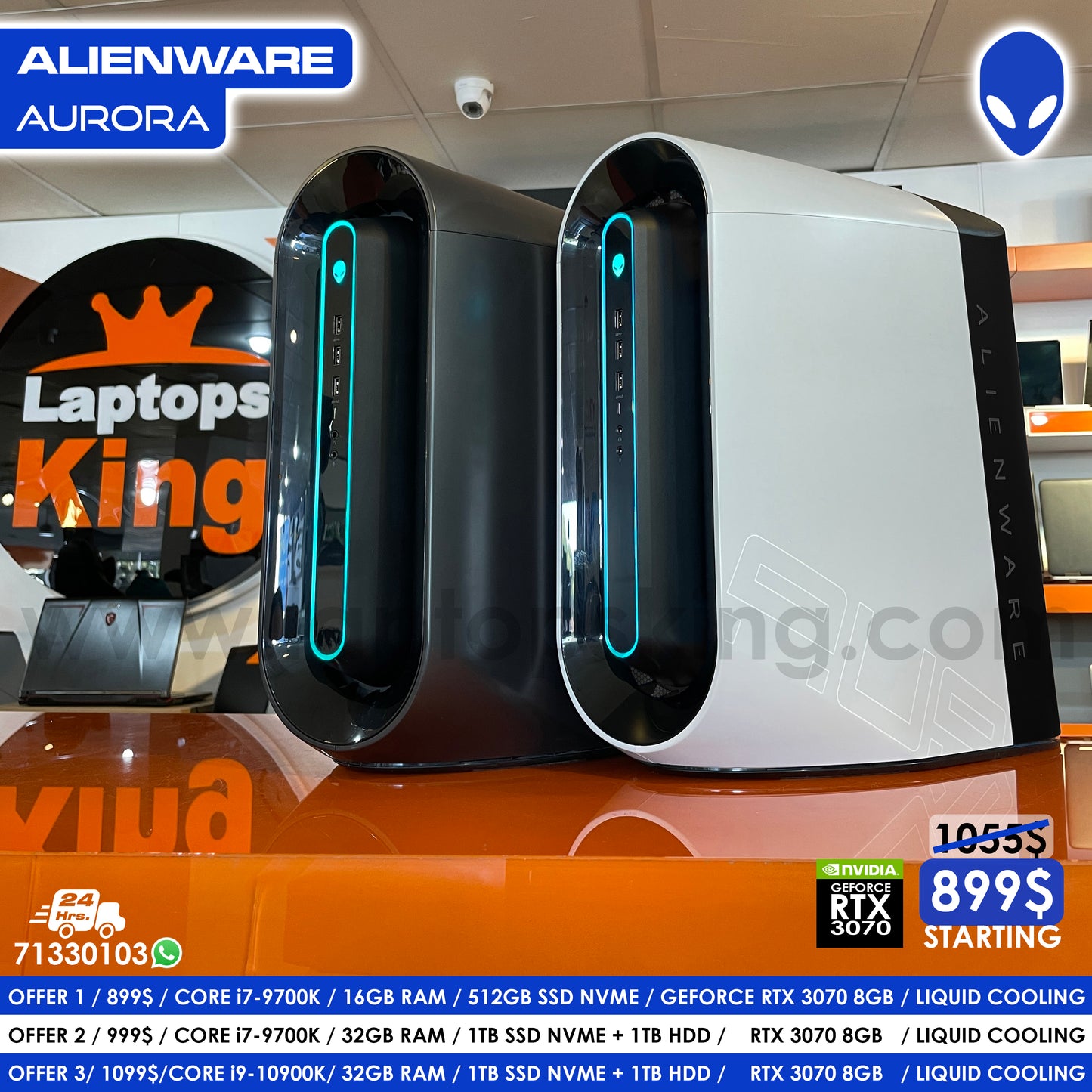Alienware Aurora Rtx 3070 Liquid Cooling Gaming Desktops (Open Box)