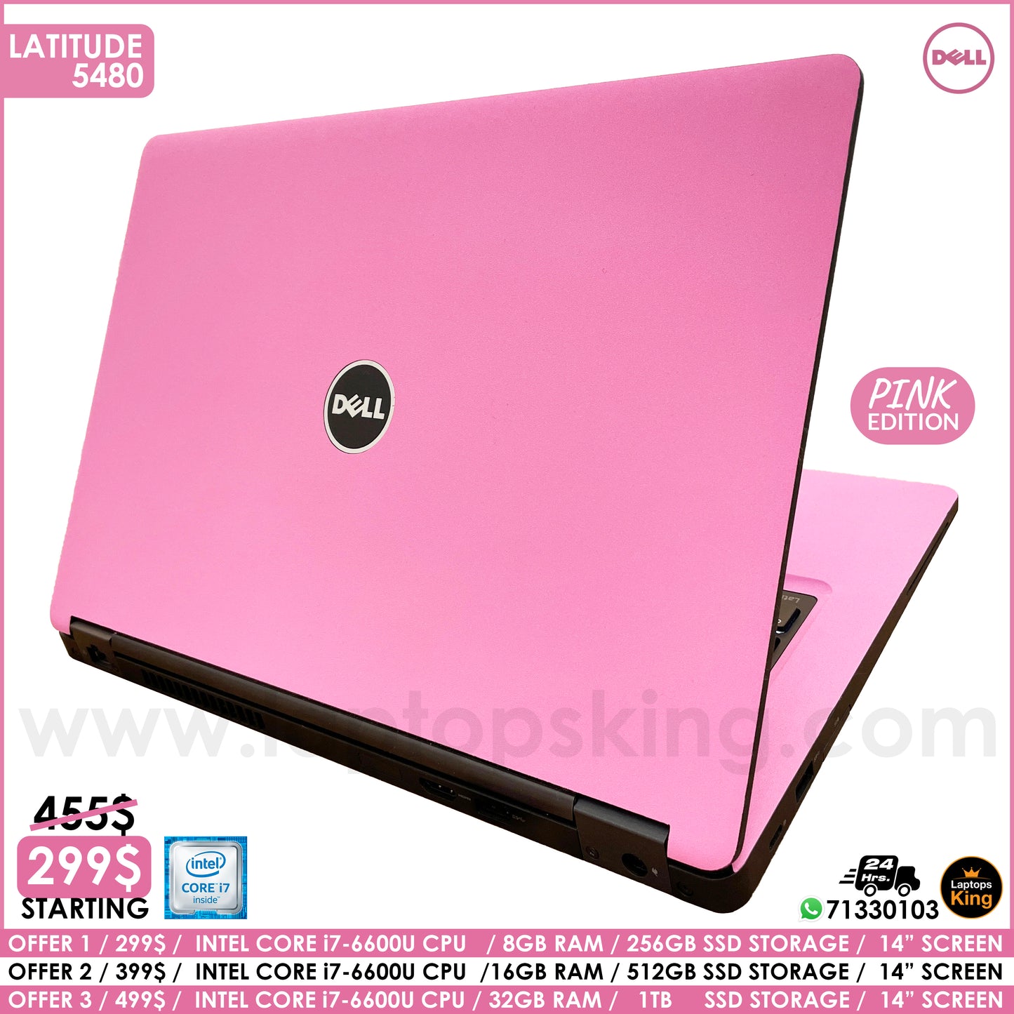 Dell Latitude 5480 Pink Edition Core i7 14" Laptop Offers (Open Box)