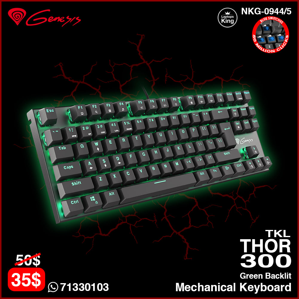 Genesis Thor 300 TKL NKG-0944/5 Mechanical Gaming Keyboard (New) Best laptop keyboard, computer keyboard, gaming keyboard, professional keyboard, keyboard for sale in Lebanon, keyboard in Lebanon, RGB keyboard, laptops king lebanon